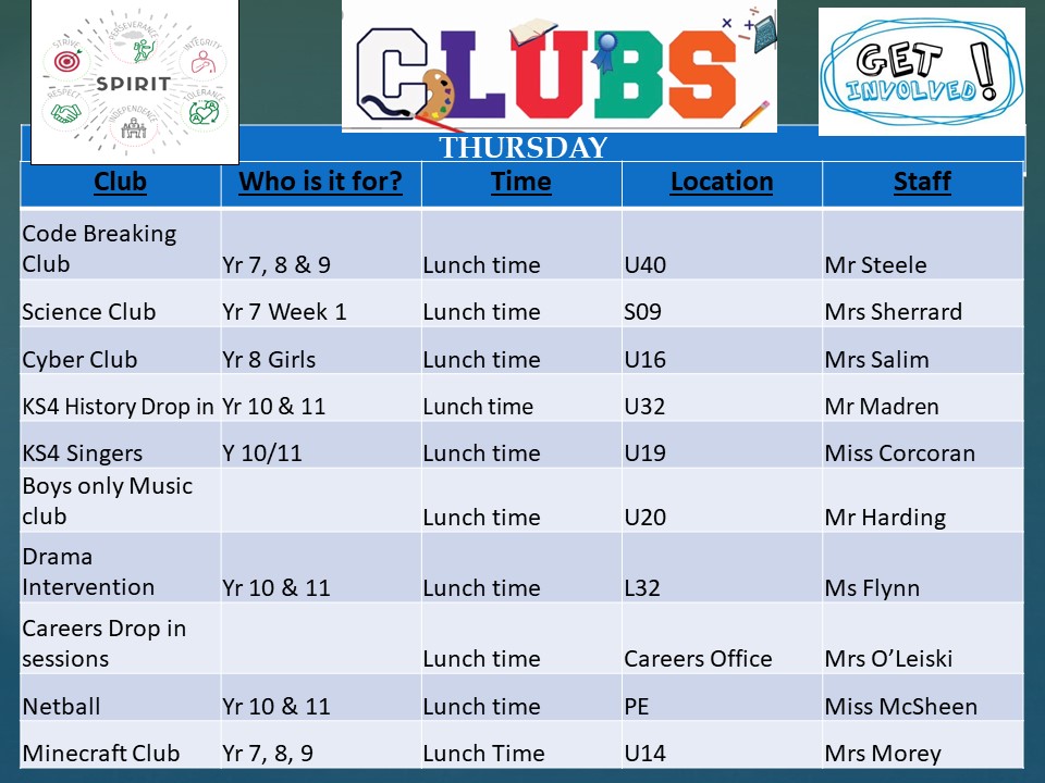 CLUBS AT BEDFORD Bedford High School